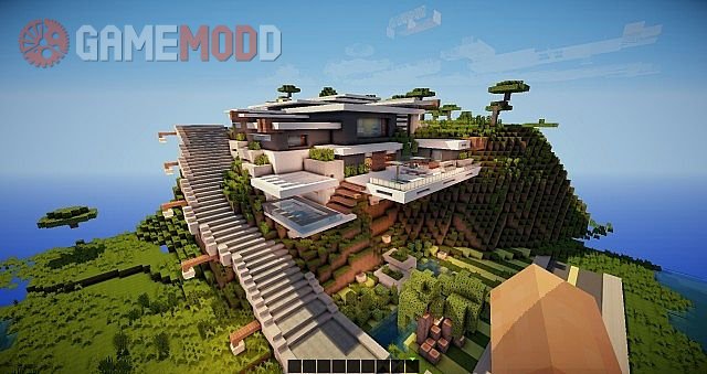 Mountain Modern House 1 8 8 1 8 1 7 10 Minecraft Maps Gamemodd